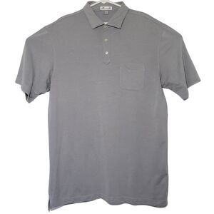 Peter Millar Polo Golf Shirt Mens Large Grey Cotton Blend